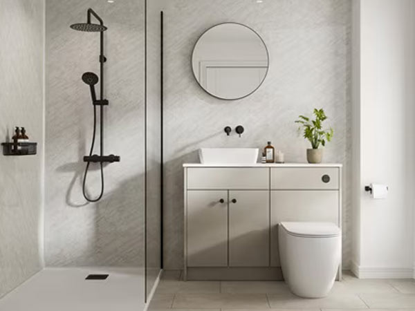 Modern bathroom installed by Gosport Kitchens